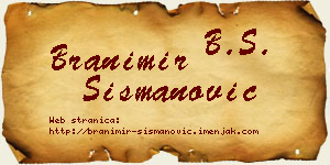 Branimir Šišmanović vizit kartica